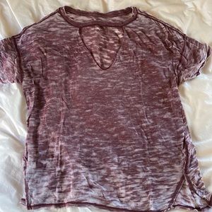 Oversized heatherd maroon free people t-shirt